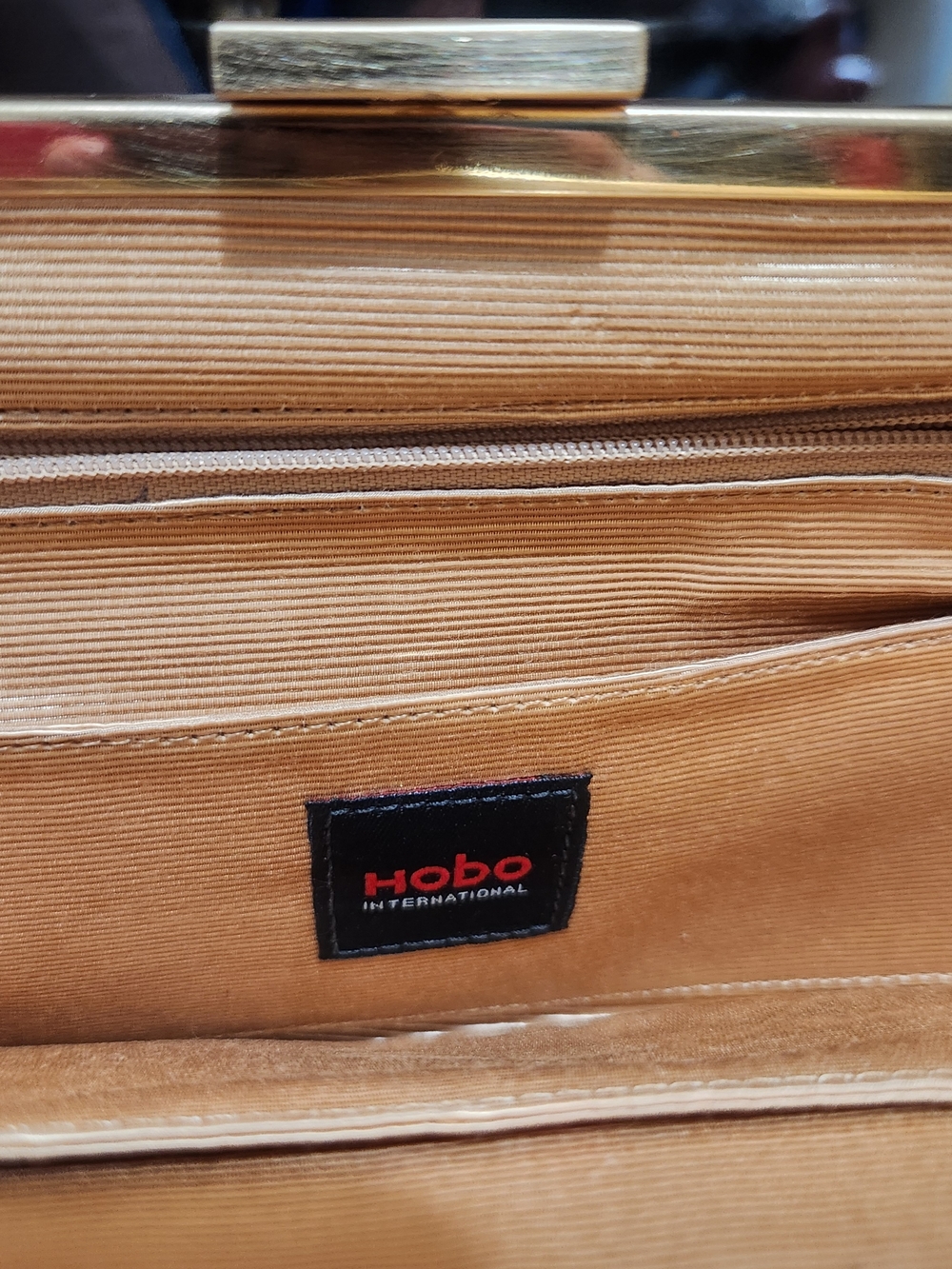HOBO Brown Snakeskin-Print Clutch with Gold Accents - Picture 4 of 10